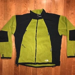 vintage the north face lime green fleece jacket